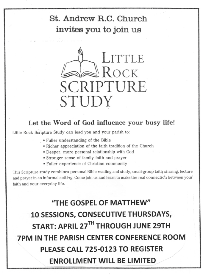 Little Rock Bible Study - St. Andrew R.C. Church